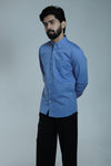 Royal Blue Luxe Cotton Shirt Slim Fit