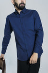 Navy Blue Cotton Oxford Shirt