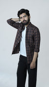 Brown and Black Signature Twill Checks Shirt