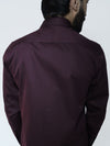 Wine Cotton Satin Shirt
