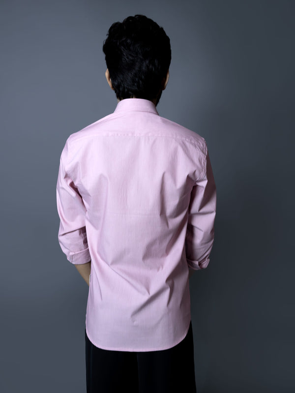 Soft Pink Luxe Cotton Shirt Slim Fit