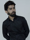 Black Cotton Satin Shirt