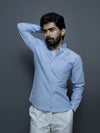 Light Blue Luxe Cotton Shirt Slim Fit