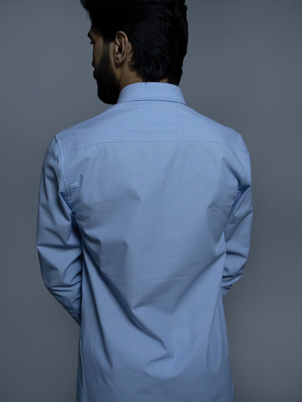 Light Blue Luxe Cotton Shirt Slim Fit