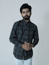 Charcoal Grey Signature Twill Checks Shirt