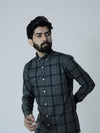 Charcoal Grey Signature Twill Checks Shirt