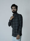 Charcoal Grey Signature Twill Checks Shirt