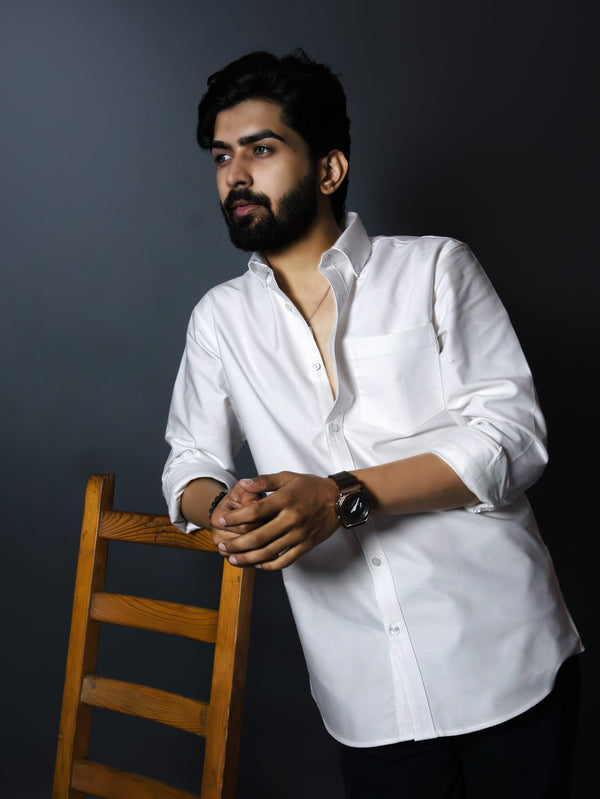 Classic White Cotton Oxford Shirt