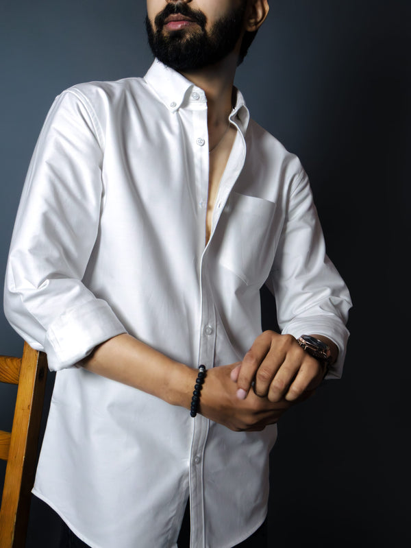 Classic White Cotton Oxford Shirt