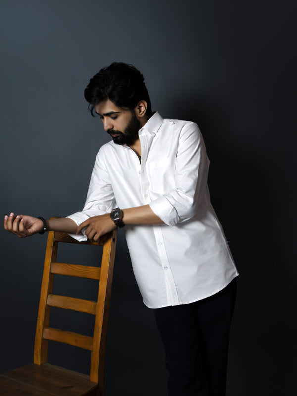 Classic White Cotton Oxford Shirt