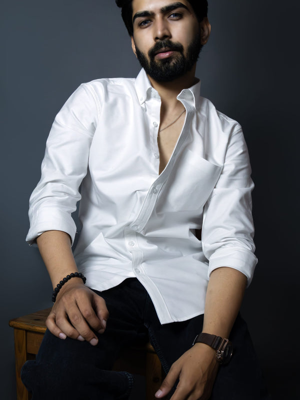 Classic White Cotton Oxford Shirt