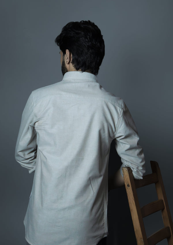 Subtle Beige Cotton Oxford Shirt