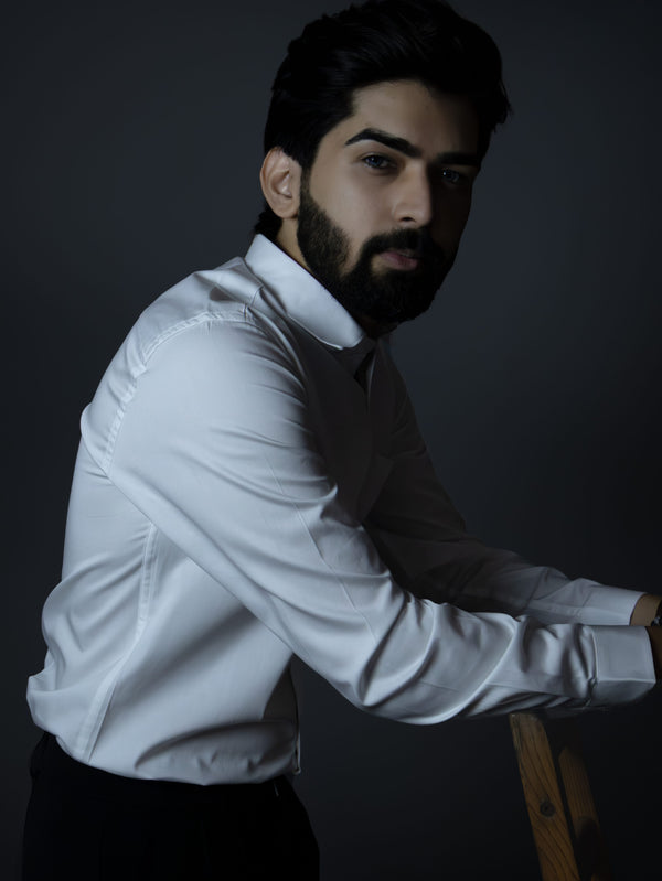 Premium Scented White Cotton Satin Shirt