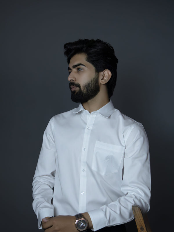 Premium Scented White Cotton Satin Shirt