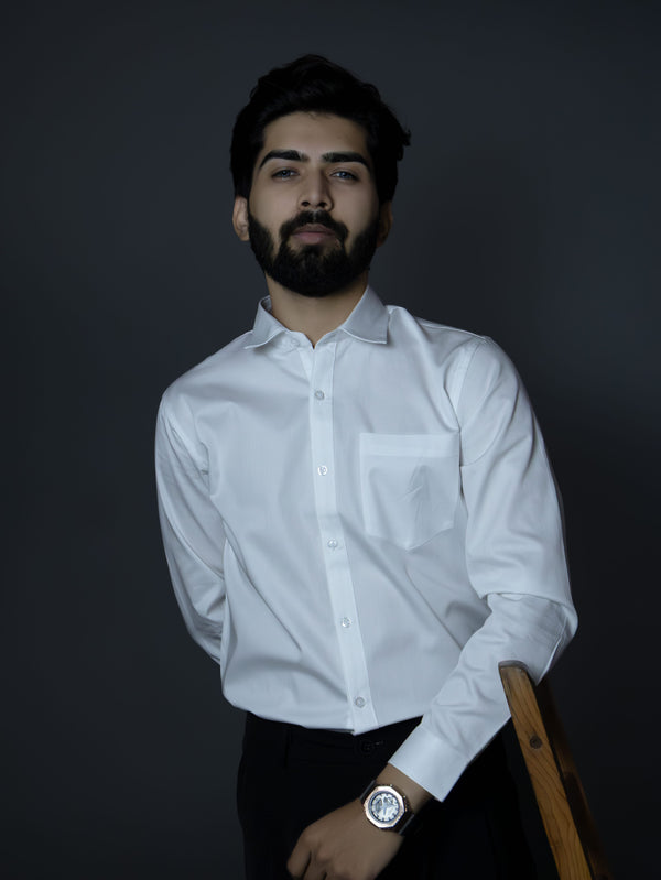Premium Scented White Cotton Satin Shirt