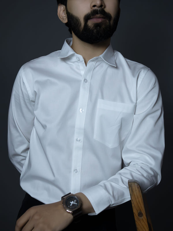 Premium Scented White Cotton Satin Shirt