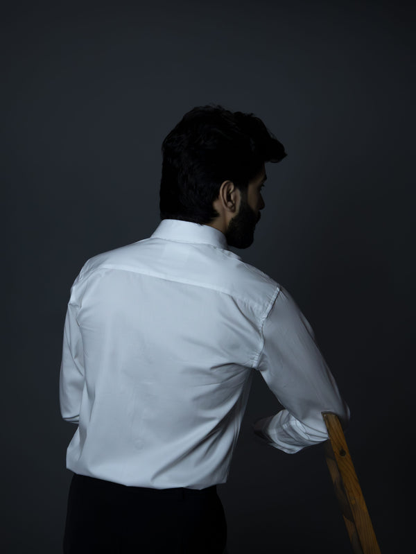 Premium Scented White Cotton Satin Shirt