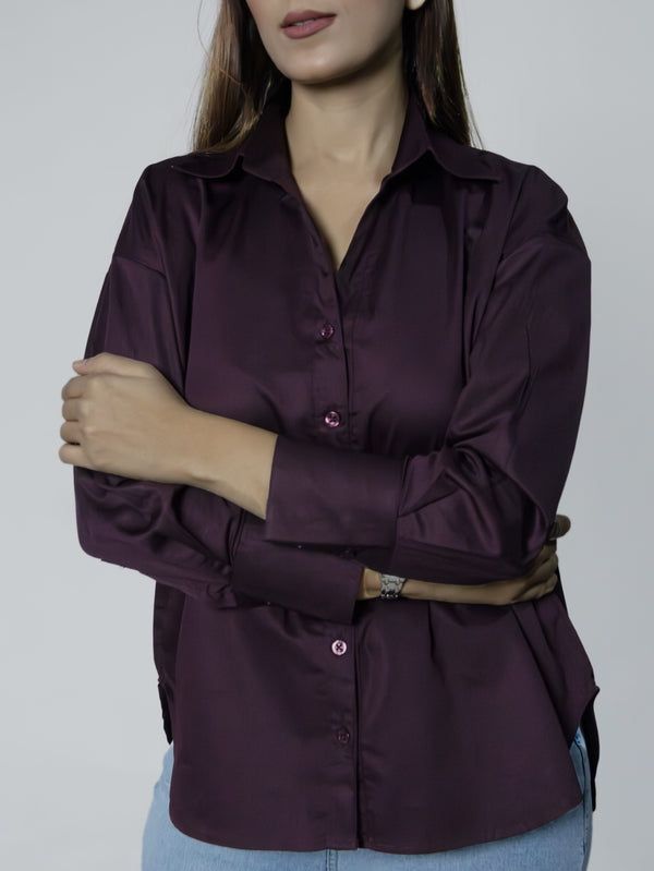 Regal Wine Satin Shirt