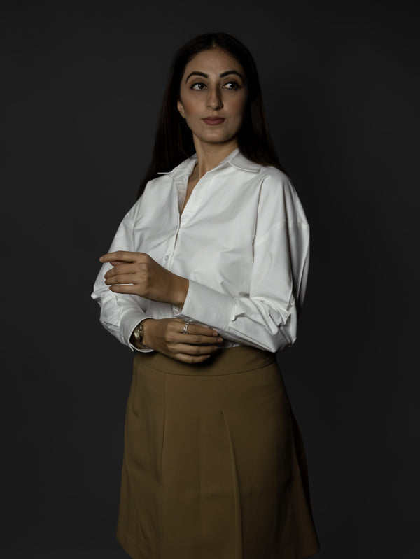 Pearl White V-Neck Shirt