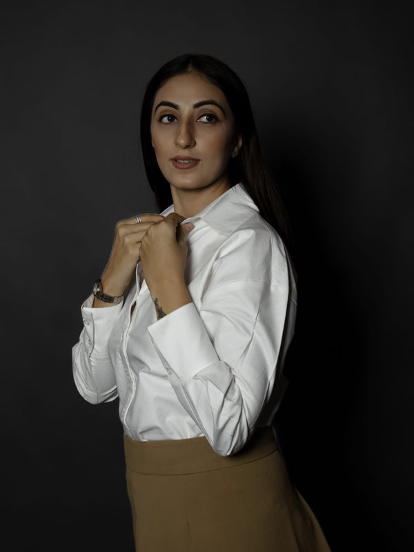 Pearl White V-Neck Shirt