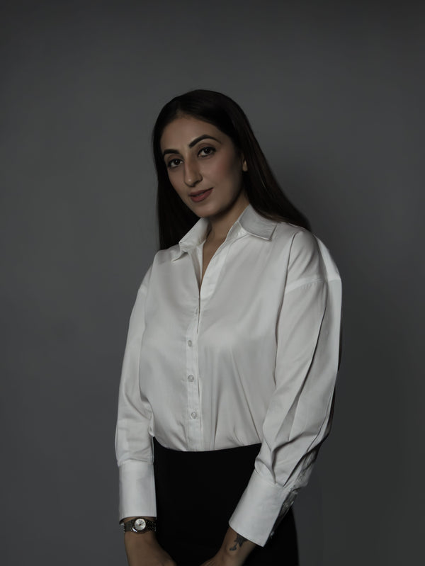 The CEO White Satin Shirt