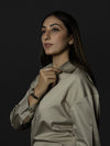 Italian Beige Satin Shirt