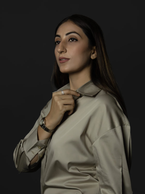 Italian Beige Satin Shirt